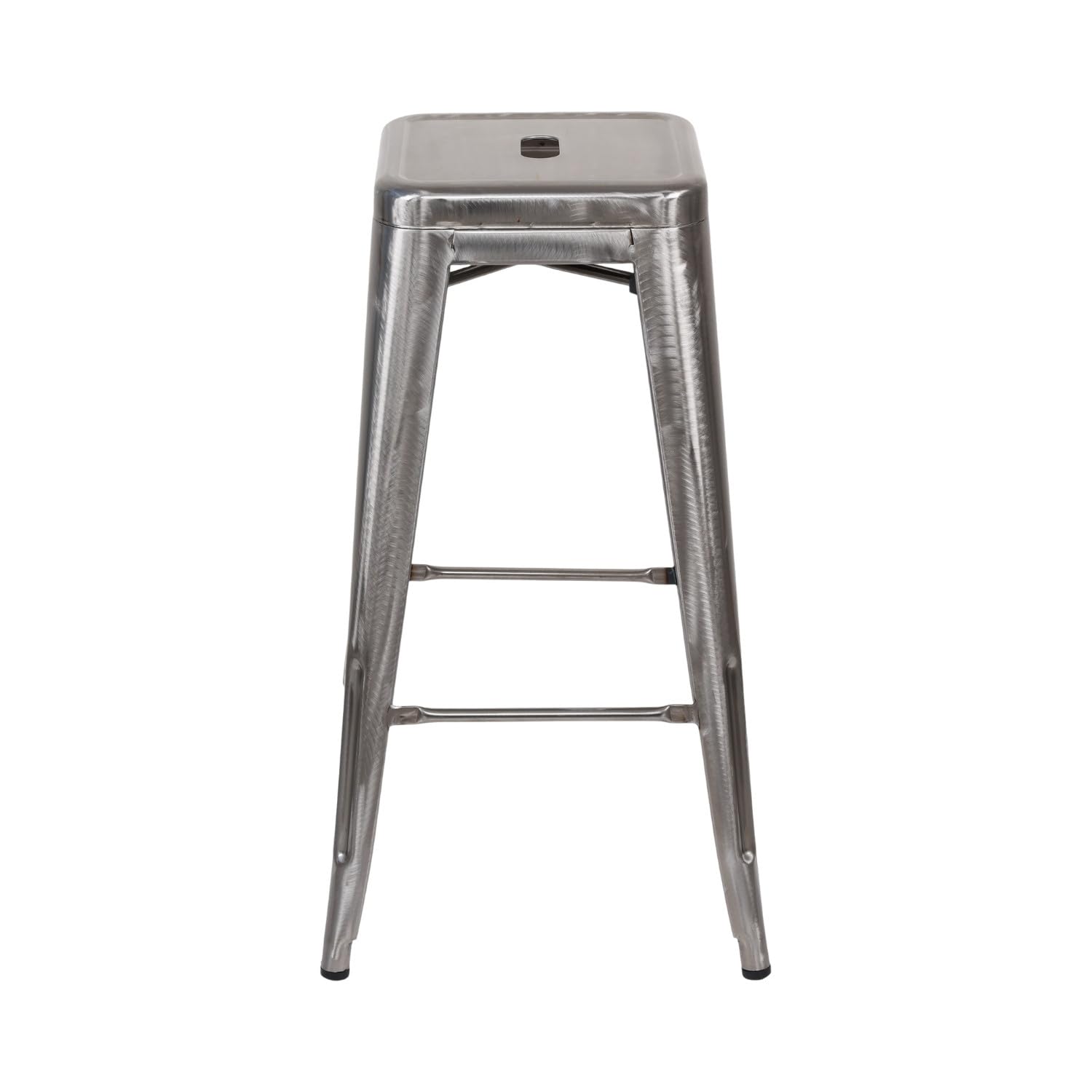 THINIA HOME Pack 2 Taburetes Medios Industriales Apilables de Acero 43x43x76cm