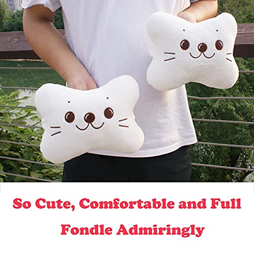 Image of Sexysamba Car Headrest Pillow,Cartoon Neck Pillow for Car,Comfortable Soft Car Seat Pillow for Driving,Head Rest Cushion,Cute Neck Pillow for Travelling and Home 2Pcs (White)