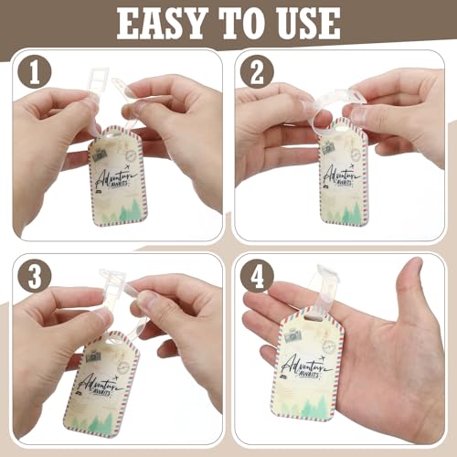 Kajaia 12 Pcs Let the Adventure Begin Luggage Tag Baggage Tags Identifiers Travel Bag Tags for Luggage Name ID Label for Suitcases Men Women Funny Wedding Guests Birthday Gifts4