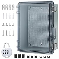 Wasserdichter Verteilerkasten IP66, Aufputz Verteilerkasten mit Zahlenschloss, Transparentes Schaltschrank Außen mit Wandmontagezubehör Und Schloss, Kabelanschlussdose zum Schutz von Steckdosenleiste