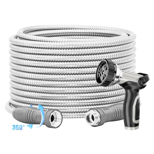 SPECILITE 304 Stainless Steel Garden Hose 50 ft with 360° Swivel...