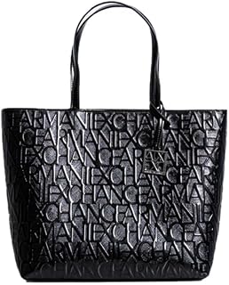 Armani Exchange womens Embossed Logo Zip Top Tote Bag
