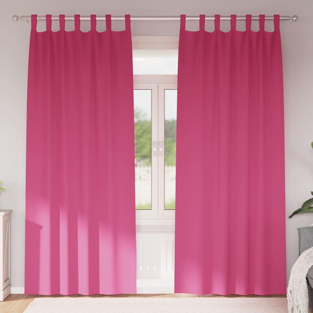 Cortinas opacas con anillas, 2 unidades, color rosa claro, poliéster, 245 x 140 cm, cortinas opacas, cortinas opacas, cortina para puerta, salón, dormitorio, oficina, control de luz de
