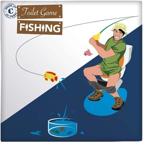 Ein komplettes Toiletten Angler Spiel Set mit Unterlage, Angelrute, Magnetfischen und Mini-Aquarium