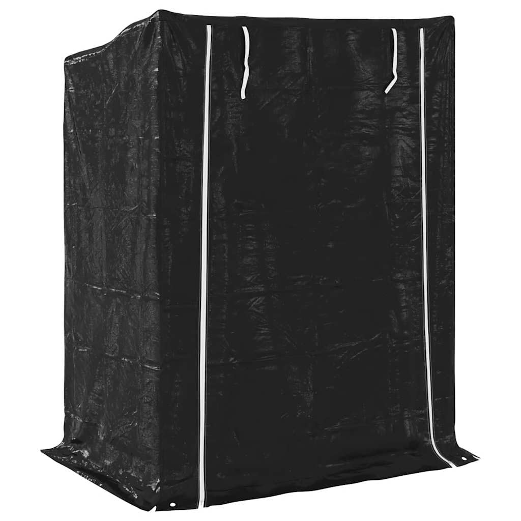 Portalegna con copertura antipioggia, 150 x 100 x 200 cm, in acciaio zincato