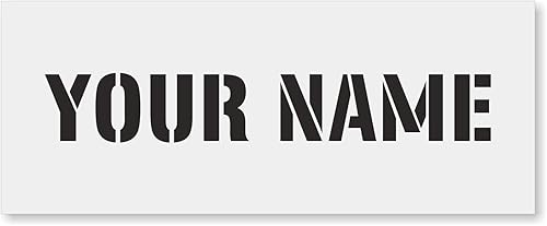Custom Stencil (tu nombre), reutilizable Stencil de polietileno, 63mil de grosor, 30" x 12"