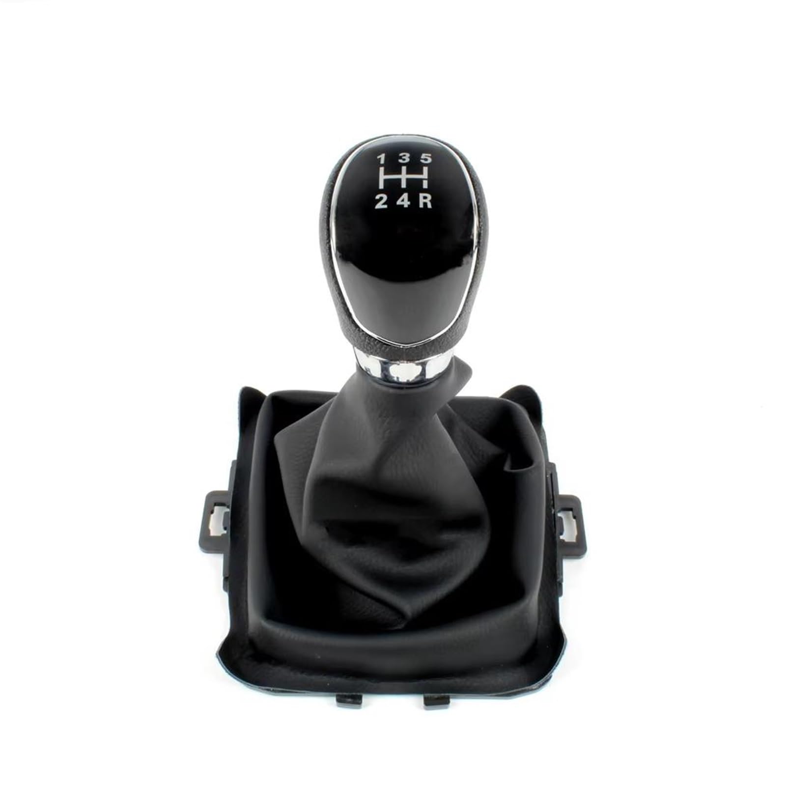 EFDDTBHE Compatible with Fiesta 2008 2009 2010 2011 2012 Silver Black Gear Shift Knob 5 Gear 6 Speed Manual Gear Shift Knob Boot Shifter Handle(5 Speed Knob Boot)