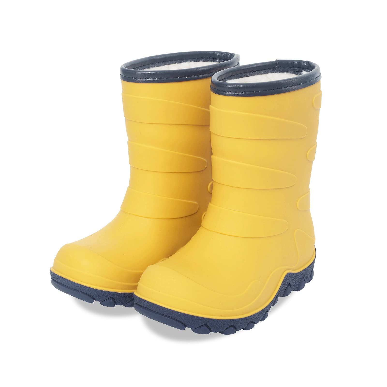 FUNCOO PLUSKids Lined Wellies, Girls Boys Winter Warm Fleece Rain Boots  Children Snow Boots Wellington Boots Size 9-3 UK Child