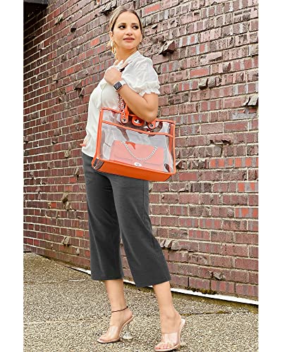 Image of G4Free Capri Pants for Women Wide Leg Yoga Dress Capris with Pockets Cross Loose Casual Work Crop Pants