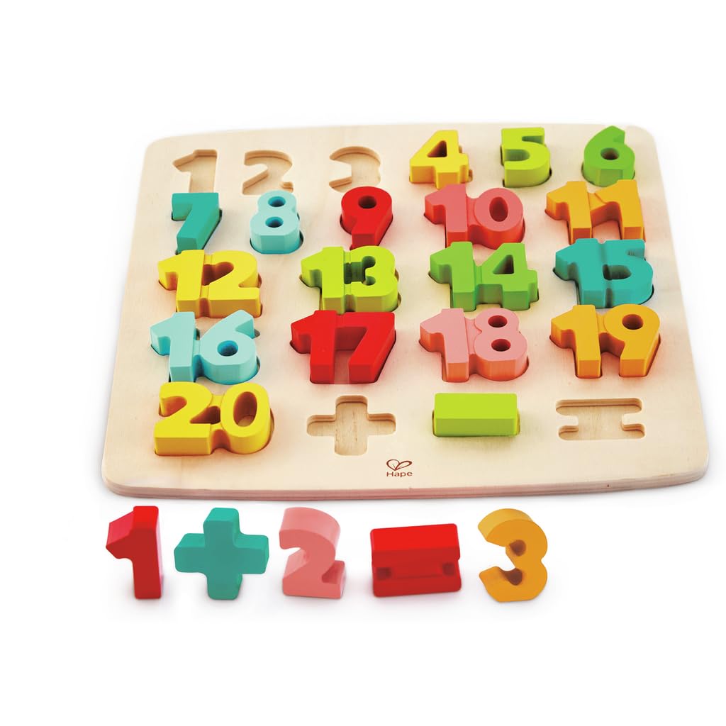 Hape Chunky Number and Counting Puzzle| Early Learning Educational Preschool Toys