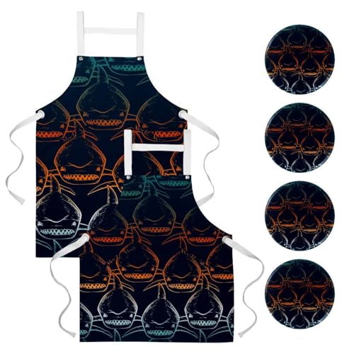 Tablier pour nettoyage de la maison et cuisine lot de 2 pièces
