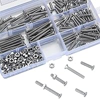M4 Schrauben und Muttern Set, 200 Stk Linsenkopfschrauben, Sechskantkopf Maschinenschrauben Set, Innensechskant Halbrundkopfschrauben und Muttern Sortiment Set, Innensechskantschrauben Kit – Ansicht 5