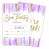 Spa Party - Birthday Invitations With Envelopes - Glam Makeup Party - Double-Sided Fill In Style Birthday Invite Cards For Girls, Teens, Adults, Party Favor & Decorations(20 Pcs) - B07
