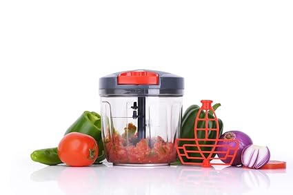 Dolmil Multipurpose Plastic Vegetable Chopper Cutter 6 Blades for Effortlessly CDolmil Vegetables and Fruits for Your Kitchen, Grey (1000 ml)