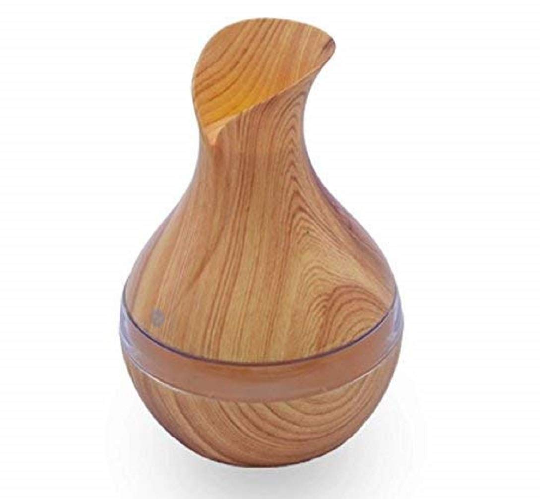 SEASPIRIT Ultrasonic Home Aroma 7-Colored LED Humidifier Wooden Pattern Indoor Air Diffuser Purifier Atomizer (Multi Color)-image-10