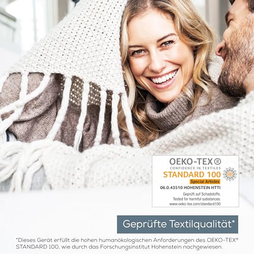 Beurer HD 150 XXL Heizdecke, elektrische Wärmedecke mit Abschaltautomatik, 200 x 150 cm, 6 Temperaturstufen, maschinenwaschbar, Kuscheldecke, taupe