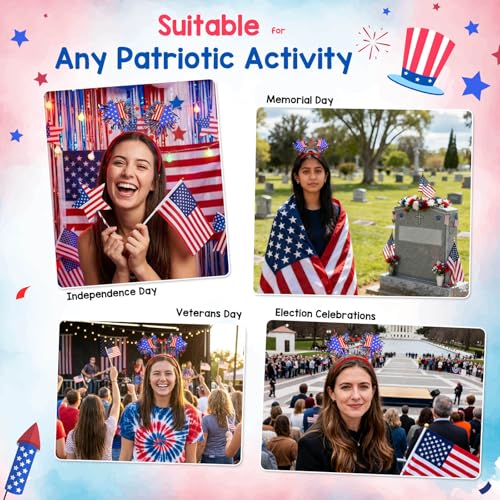 Smilelife Independence Day Gifts for Women USA Flag Star Red White Blue Ribbon Headband 4th of July Hair Decor Party Accessories - Image 5