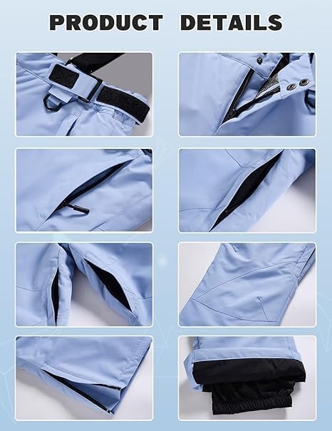 HOUZONIY Herren Skianzug Set Herren Schneeanzug Warmer Winddichter 2-Teiliger Schneeanzug