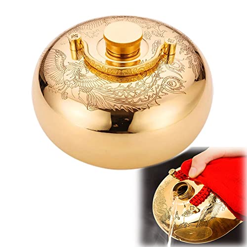 BEISCO Klassische Kupfer Wärmflasche Wärmwasser Flaschen Groß Bettflasche für Erwachsene, Geschenke für Frauen, Gold (Color : Craft Bottle, Size...