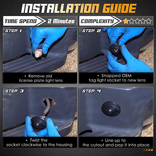 Hercoo License Plate Lights Lamp Lens Black Housing Compatible With 1999-2015 F150 F250 F350 F450 F550 Super Duty Bronco Excursion Expedition Explorer Ranger Pickup Truck Step Bumper, Pack Of 2 #TOP3