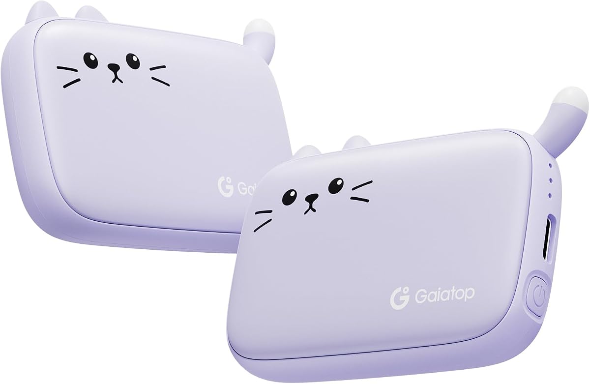 Gaiatop Electric Hand Warmers Rechargeable 2 Pack 0.6 in Ultra-Slim Warmers | 3 Levels, Winter Essential for Golf, Walking, Office &amp; Commute, Cute Gifts for Women Stocking Stuffers for teen