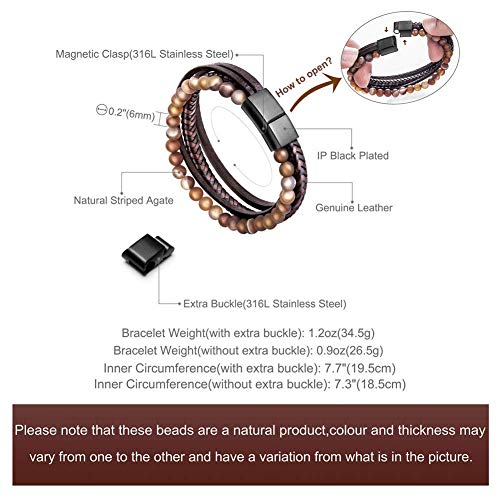 Murtoo Mens Braided Bead Leather Bracelet And Bead Leather Bracelet #TOP1