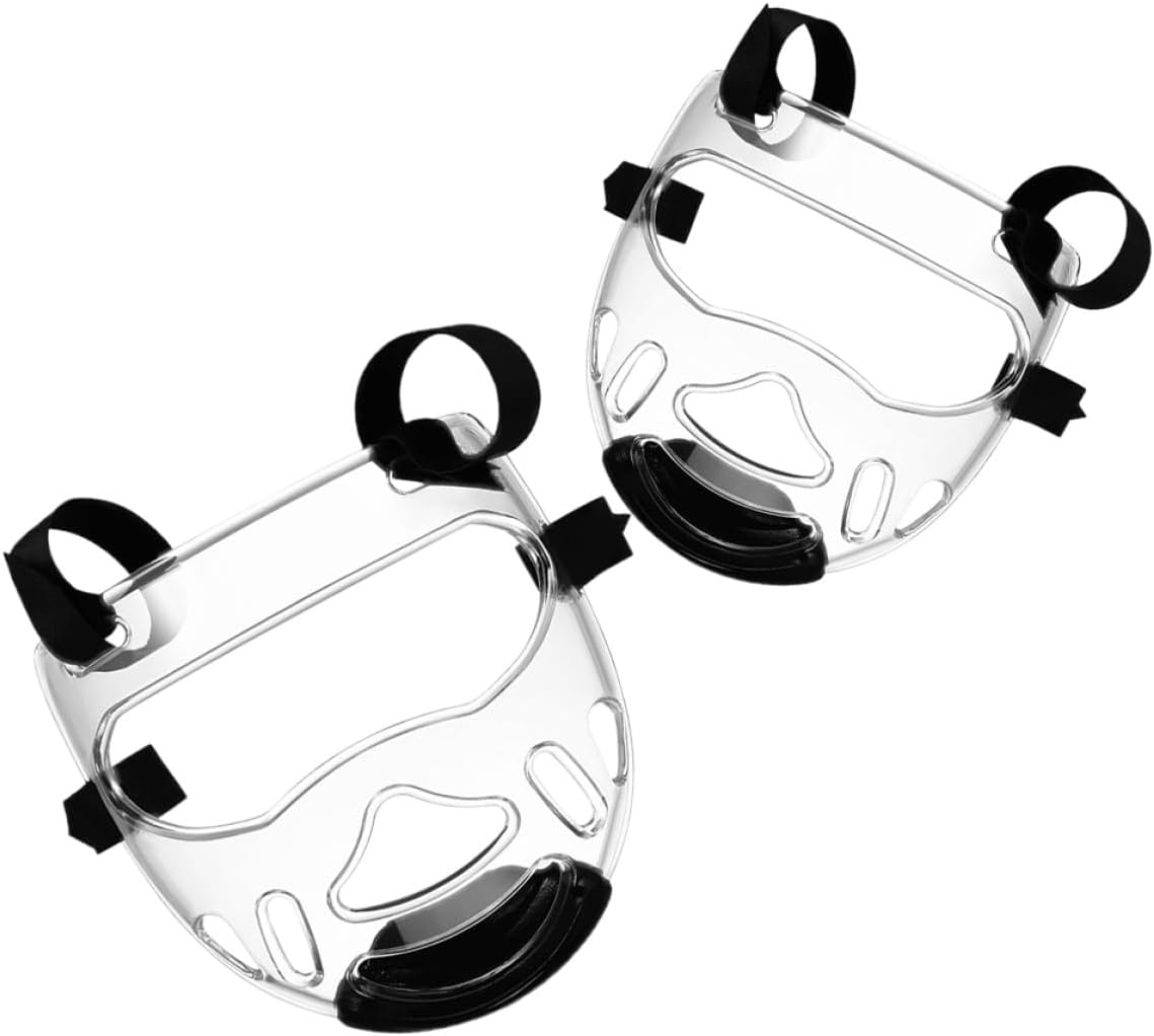 OSALADI Taekwondo Sparring Face Cover 2pc Set Detachable Sports Headgear Protective Kickboxing Mask and Adults Martial Arts Training