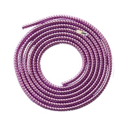 Image of J'TTON Spiral Metallic Color (2 Pcs) 1.2 Meters Each-Full Size Cable Cord Charger Protector Winder for iPhone & Android USB Charging Cables, Earphones, Lightning Cable (Purple)