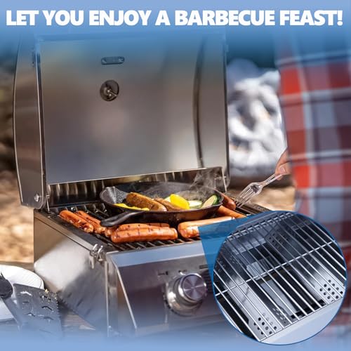 Image of SafBbcue Heat Plates and Grates for Monument Tabletop 2-Burner Propane Gas Grill, Grill Replacement Parts for Monument Table Top Gas Outdoor Grill 13742 and G22 Portable Grill, Stainless Steel