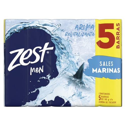 Jabones, Drugstore ZEST Jabón en barra Men, para una piel visiblemente saludable y revitalizada, con sales marinas Multipack 5 por 90g c/u