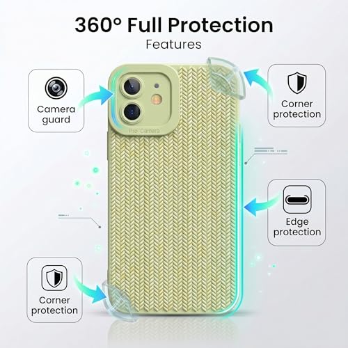 Image of amazon basics Luxury 3D Knitted Texture Soft Silicone Back Cover for iPhone 11 | Slim Fit Shockproof Case with Camera Protection & Non-Slip Grip - Green