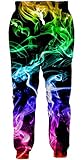 ALISISTER Unisex 3D Jogginghose Lustige Buntes Rauchen Druck Hose Beiläufig Sweathose Zuhause Straße Hip Hop Grafik Sporthose mit Kordelzug für Herren Damen S