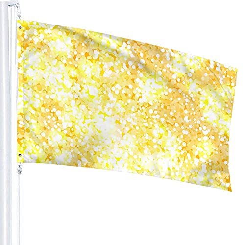 No Applicable QIZI-409A11 Golden Glitter Flag Flag 3X5 Ft Decorative Banner Large Outdoor Windward Flags Vivid Color Garden Flag Uv Fade Weather-Resistant Lightweight Banners Flag Home Decor thumb #1