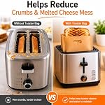 6 Pack Reusable Toaster Bags for Grilled Cheese Sandwiches, Non Stick Toast Bags 6.7 x 7.5 Inch, Heat Resistant Toastie Bags for Toaster, Oven, Microwave, Grill, Pizza, Pastries, Chicken Nuggets