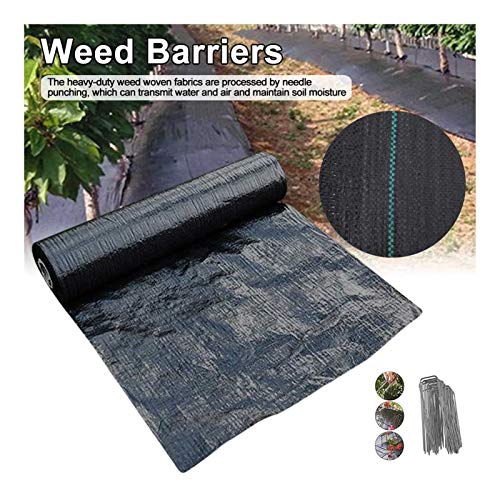 WYNZYFGF WY Heavy Duty 100gsm Paisaje De Tierra Cubierta De Membrana Jardín Hoja De Control De Malezas Tejida Tela UV Estabilizado Negro (Size : 2M*10M)