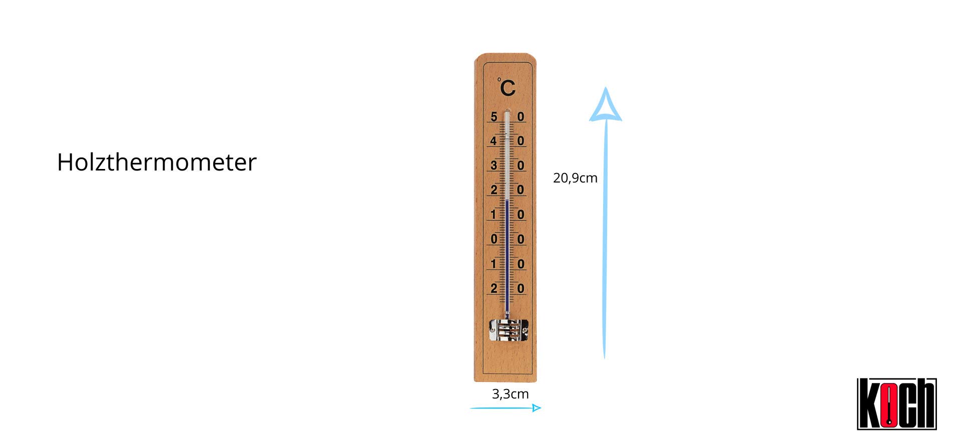1 X Koch "Classic" Wooden Thermometers With Hair Protection