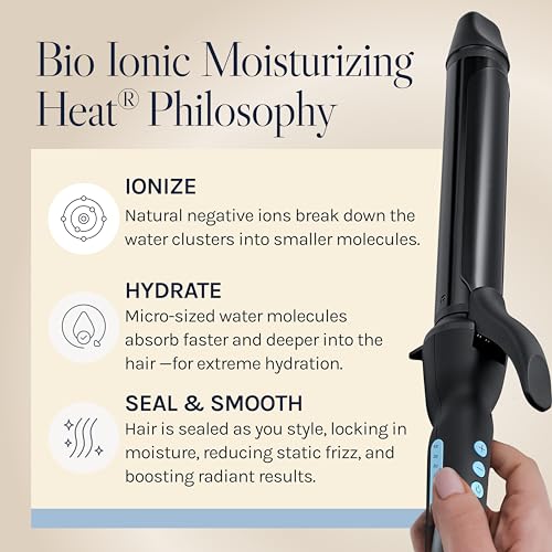 Bio Ionic Long Barrel Curling Iron, Moisture Heat Technology & NanoIonic MX - image 8