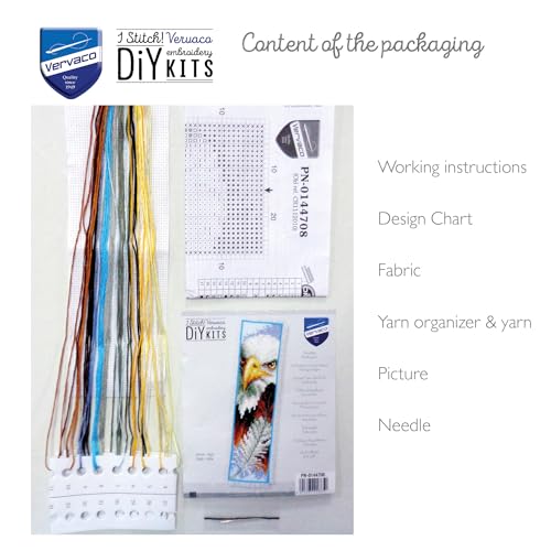 Image of Vervaco PN-0144708 | Eagle Bookmark Counted Cross Stitch Kit | 6 x 20cm