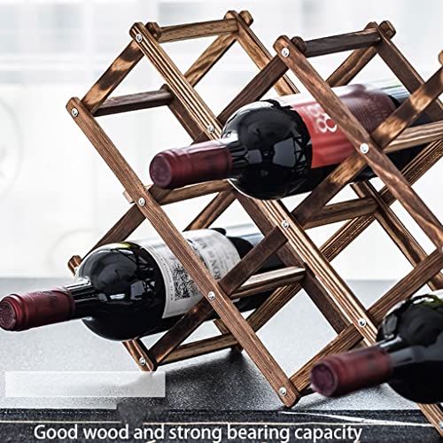 Soporte de madera plegable para 10 botellas de vino miniatura 6