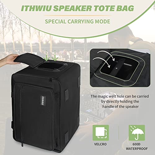 Image of Speaker Carrying Bag with Thickened Sponge for Compact 8 inch Speaker Cabinets; Heavy-Duty Fits QSC K8, Yamaha DXR8 and more (IT-TOTE8), Black