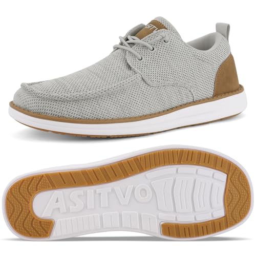 Image of ASITVO Wide Loafers for Men Dress Casual Boat Slip on Walking Shoes Large