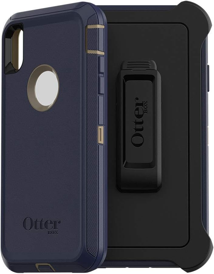 OtterBox DEFENDER SERIES SCREENLESS Case Case for iPhone Xs Max - Retail Packaging - DARK LAKE (CHINCHILLA/DRESS BLUES)