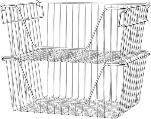 SANNO Stapelbare Draht Metallkörbe Obst Gemüse Organisation...