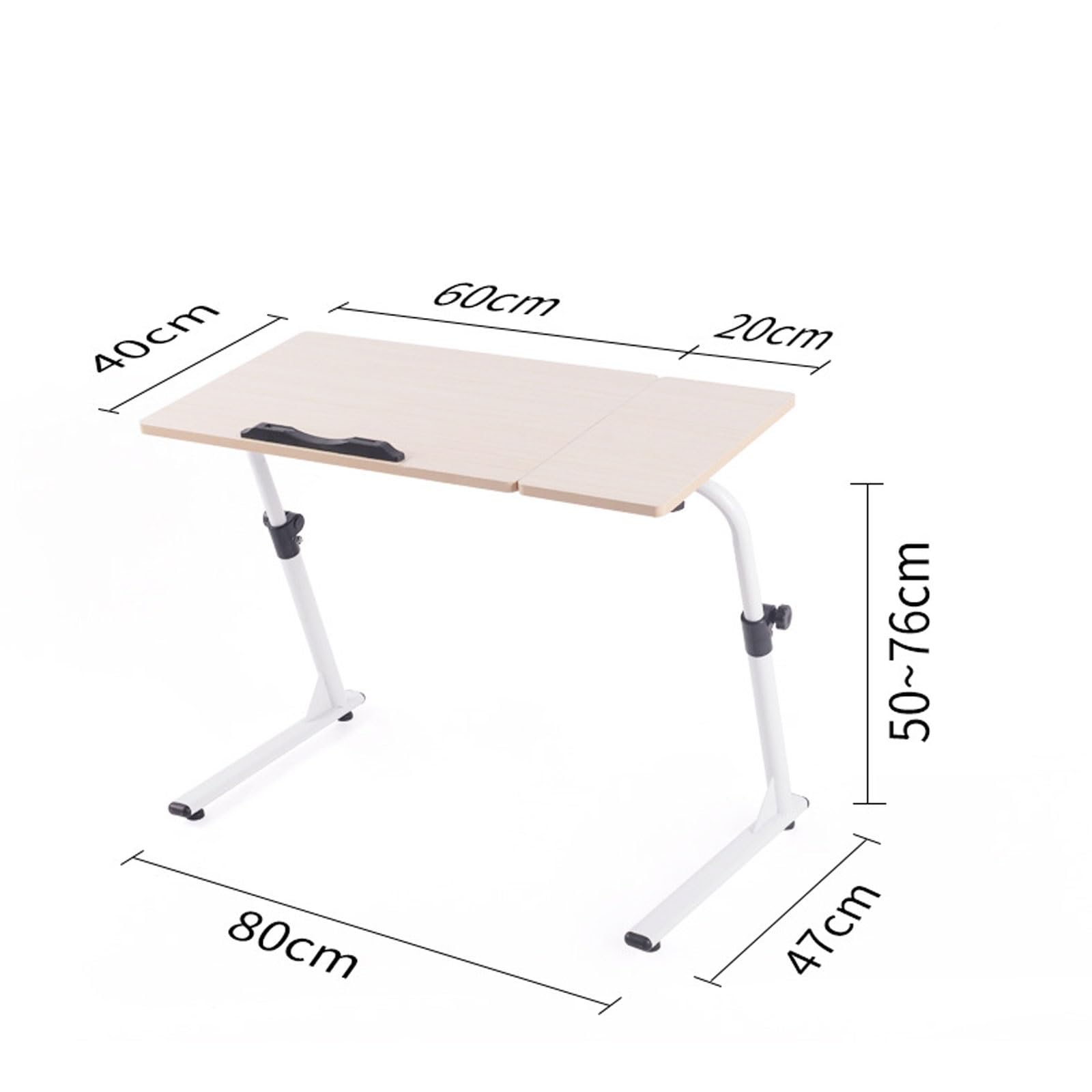 Mesa auxiliar de altura ajustable, mesita de noche plegable para laptop con tablero de mouse y tapón para dormitorio y sala de estar, diseño que ahorra espacio, perfecta para estudiar y leer