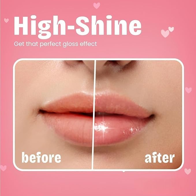 Image of Mini Lip Gloss Combo Set of 4 - Cute Heart, Candy, Teddy & Bottle Designs | pH Color Changing Lip Tint with Natural Pink Shine | Flavored Mini Gloss Gift for Women & Girls (Combo 2)