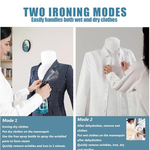 Hands-Free Automatic Ironing Machine,1400W Touch Type Humanoid Steam Shirt Iron with Time & Temperature Adjustable,8 Min Quick Drying/Ironing Machine,Built-In Aromatherapy Tank,for Shirts,Pants,Shoes