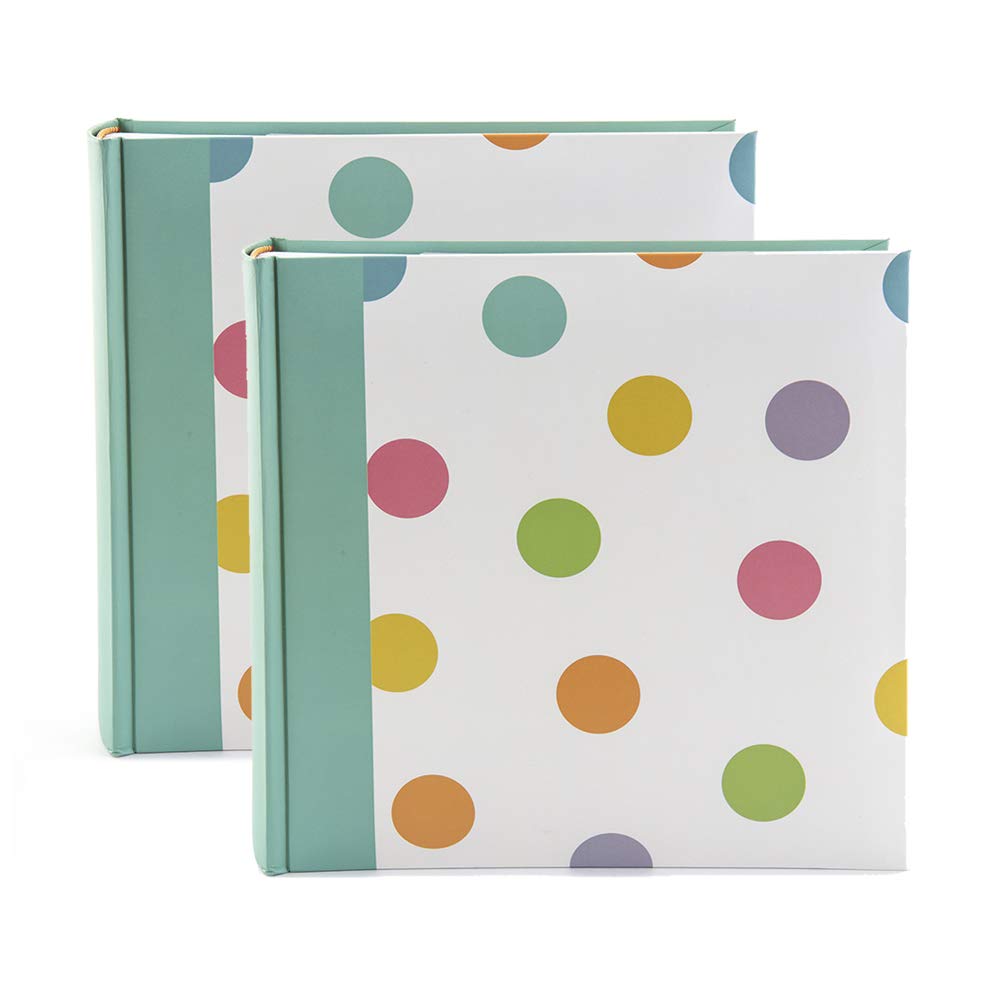 Kenro Teal Box Of 2 Candy Series Memo Photo Album, Colourful Spots Design, For 200 Photos 6X4 Inch/10X15cm - Cn101sp