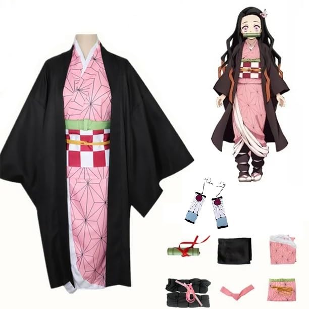 KENMA Cotton Blend Demon Slayer Nezuko Kamado Cosplay Kimono Clothing Uniform Collectible Costume Halloween (Small), Multicolor (B0C7HC5WRY) Amazon Price History, Amazon Price Tracker