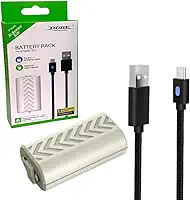 Bateria Recarregável Branca + Cabo USB Tipo C Compatível Controle Joystick Manete de Xbox Series X/S