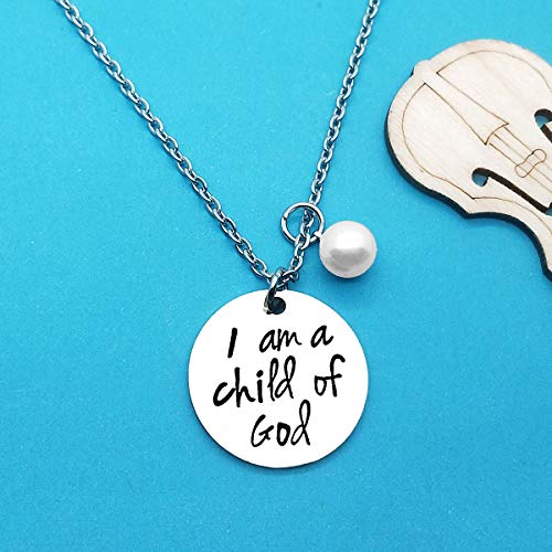 Xiahuyu Goddaughter Gifts for Women for I am a Child of God Necklace First Communion Gift Baptism Gifts for Godchild Religious Jewelry Goddaughter Necklace Gift3